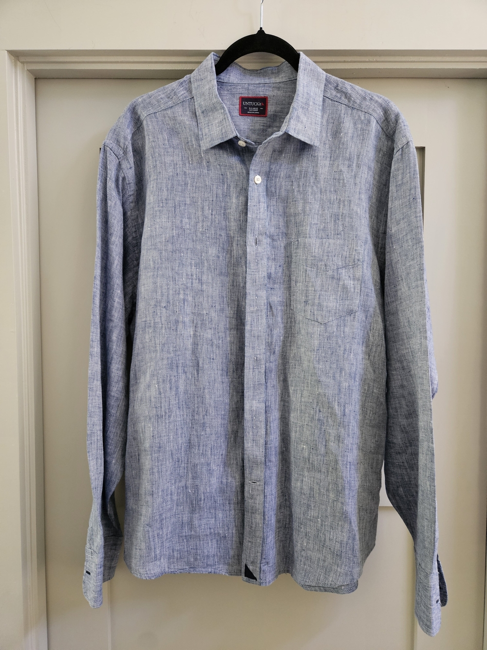 UNTUCKit Light Blue Linen Button-Down